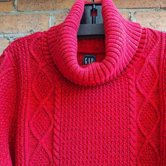 NWOT GAP Cotton Cable Knit Turtleneck Sweater - Picture 2 of 13